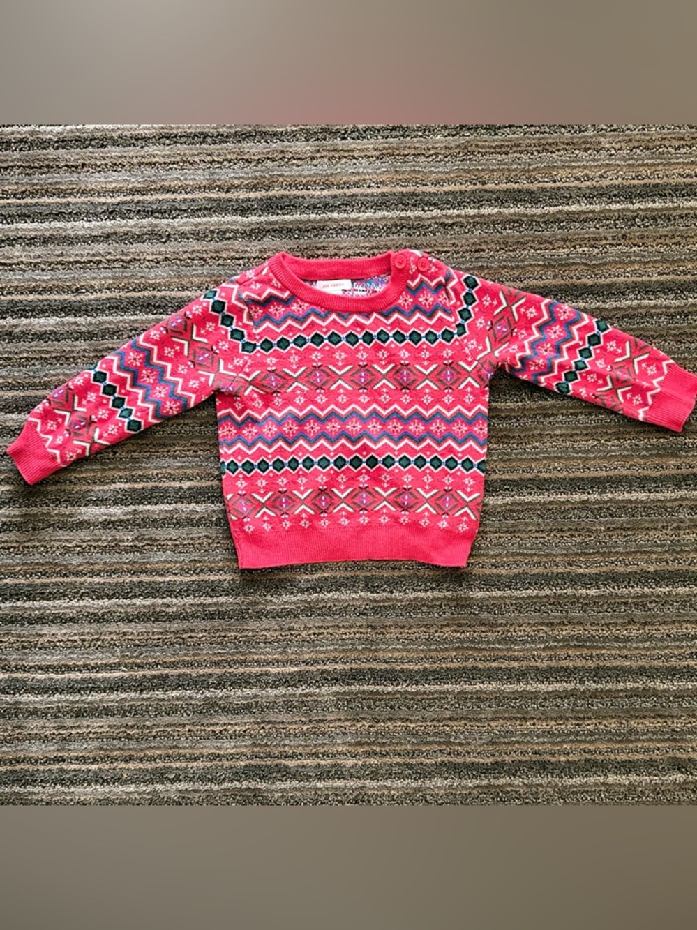 Joe Fresh Red Fair Isle Knit Sweater for Baby